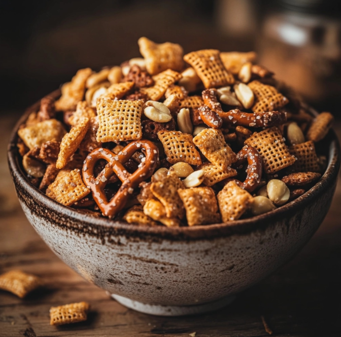 Beautiful chex mix bowl