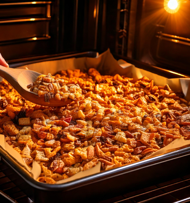 baking the  chex mix 