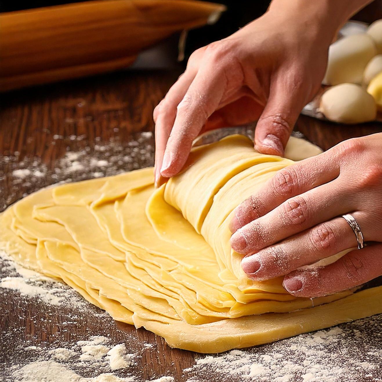 Laminating the dough 