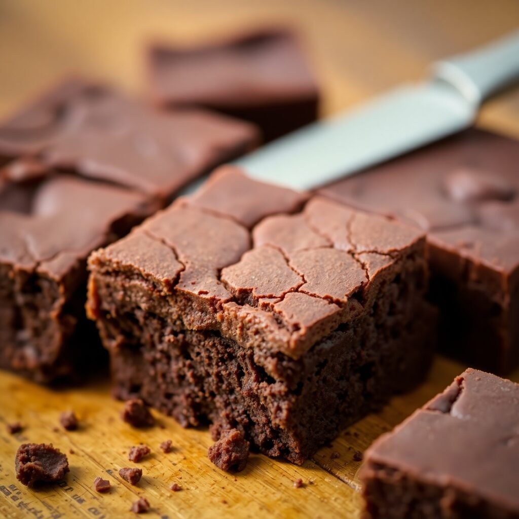 Brownie squares in display
