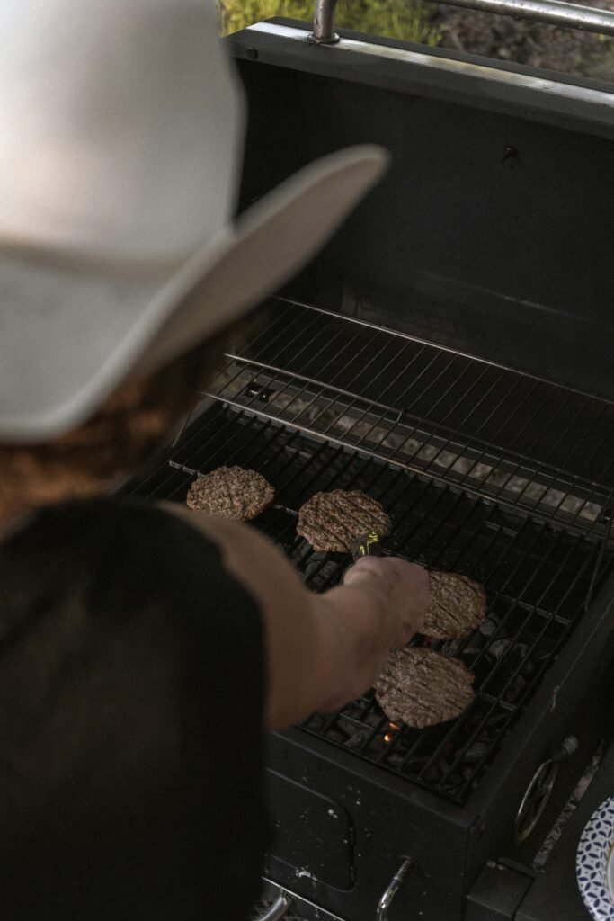 Grilling, cheesburgers.